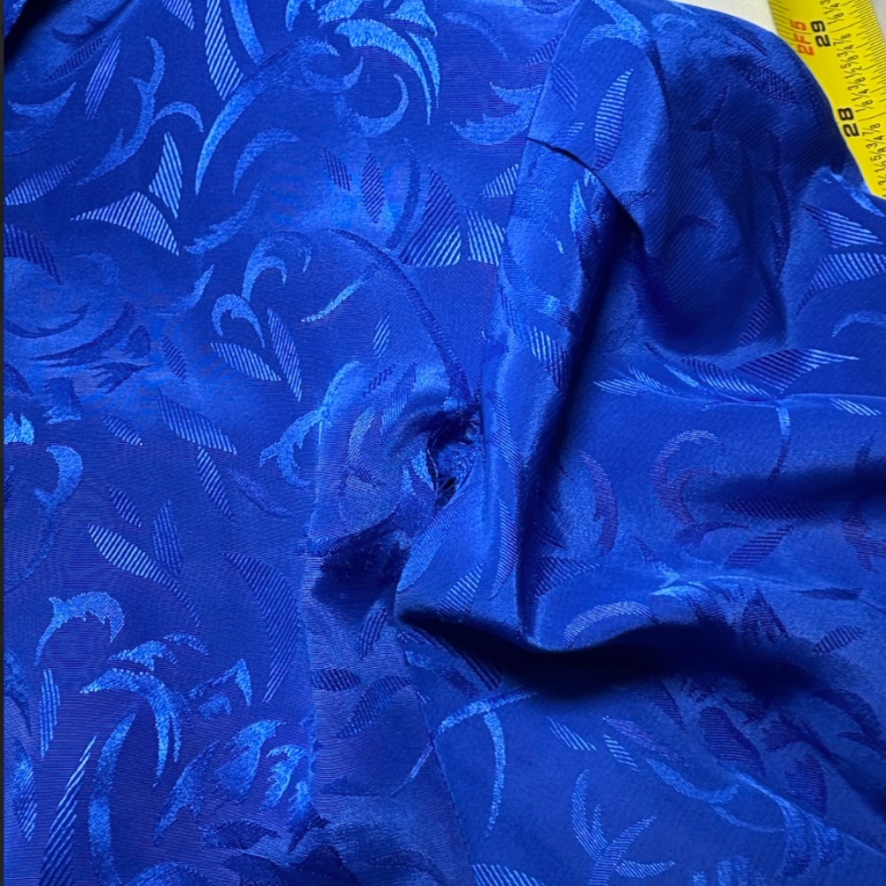 Vintage SK & Company Long Sleeve Blouse Royal Blue Mock Neck/Shoulder Pad Size12 - Picture 6 of 13